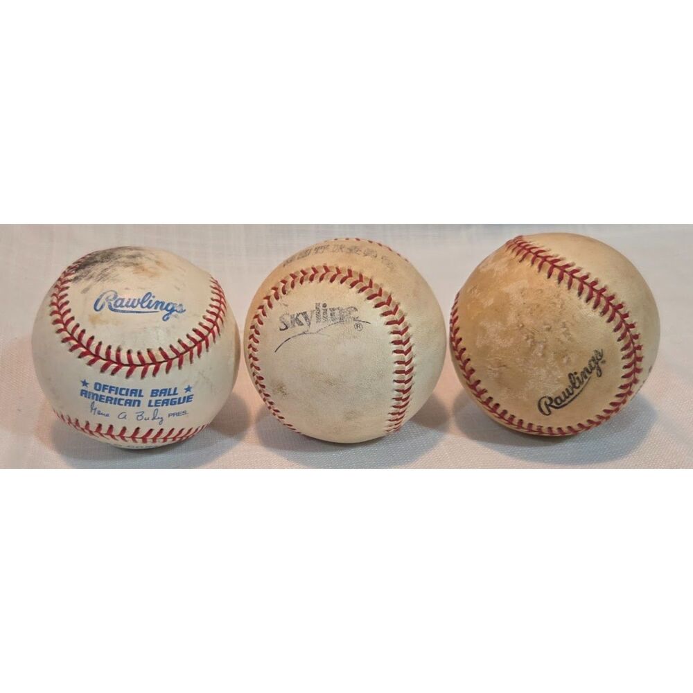 Detroit Tigers Spring Training Vintage Game Used Baseball Lot Rawlings MLB